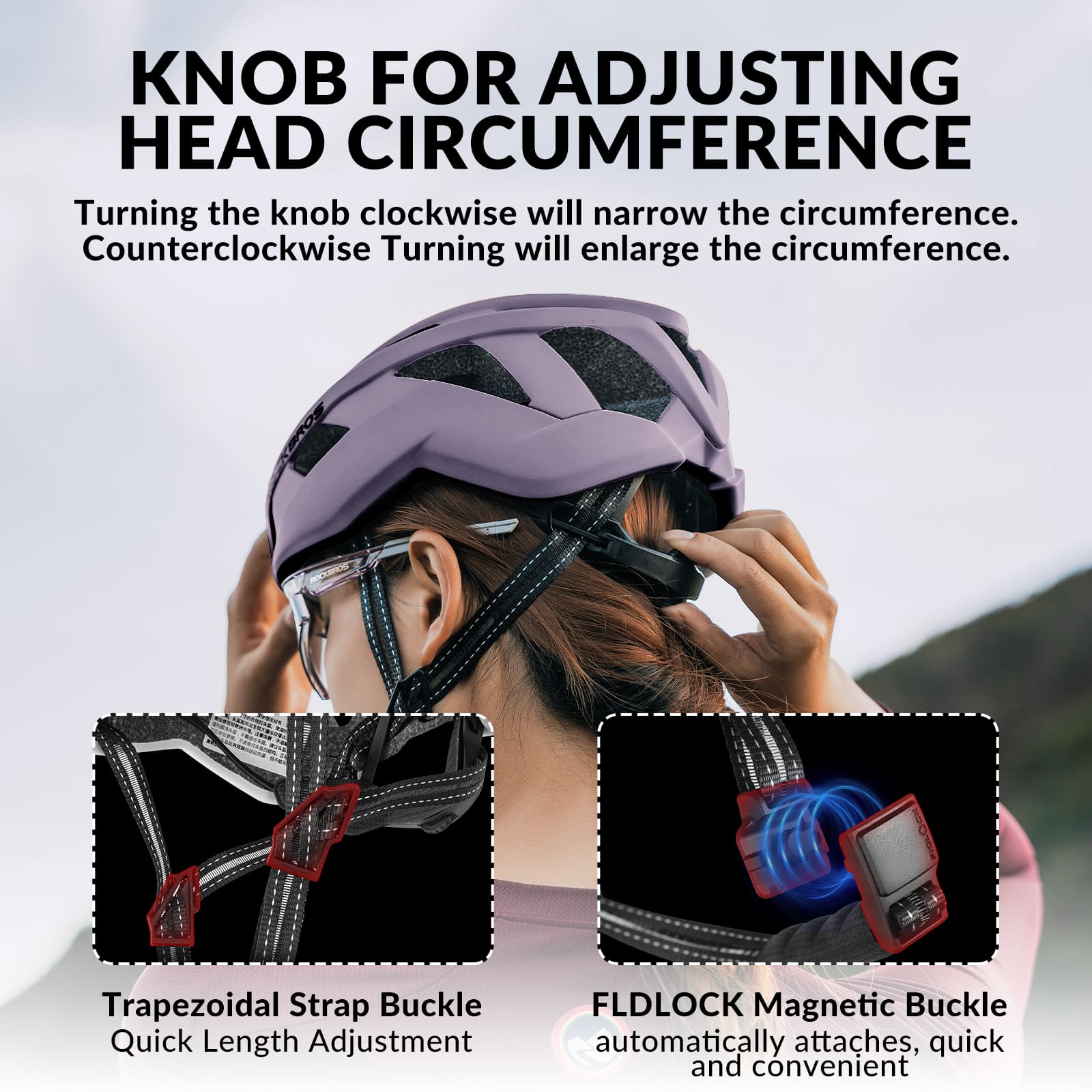 ROCKBROS LK-11 MTB Road Cycling Helmet Adjustable Titanium / M